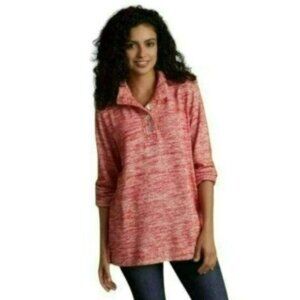 Soft Surroundings Touchable Tunic Women's XS Red Heather Tunic Length Sweater